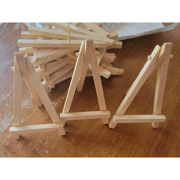 13Pcs Wood Easel Artware Mini AFrame Natural Wood Display Tripod Holder Easel - Picture 1 of 4